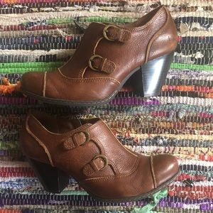 BOC genuine leather ankle booties w/ 3 inch heel